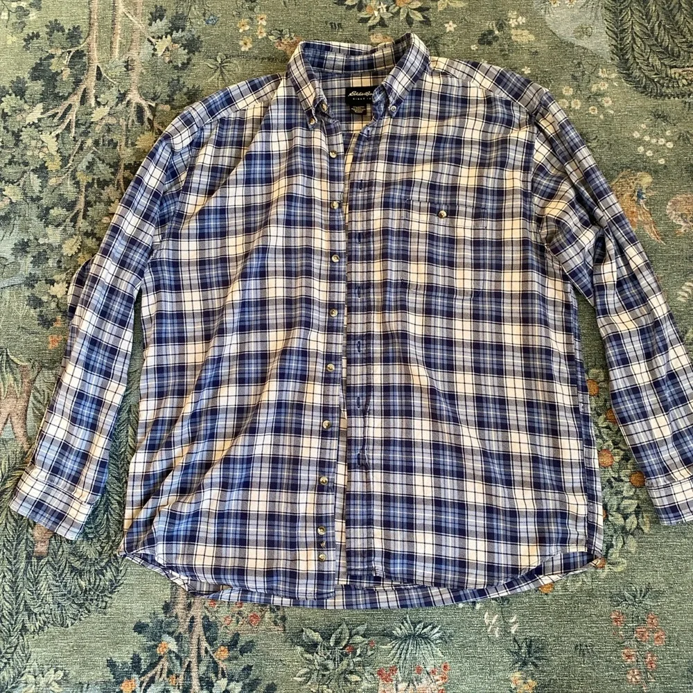 Mens button up flannel blue XL - Picture 1 of 2